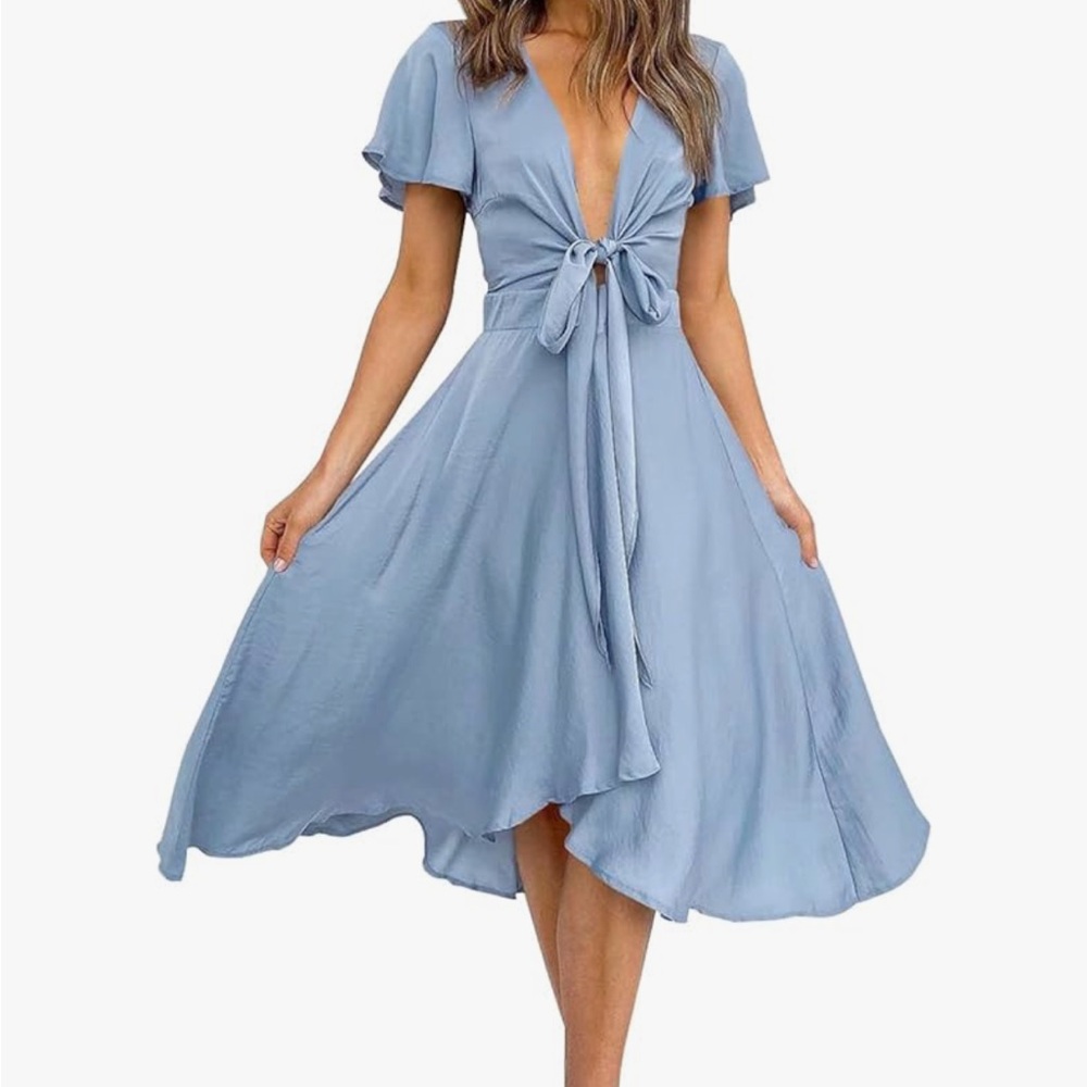 Elegant Blue Midi Dress